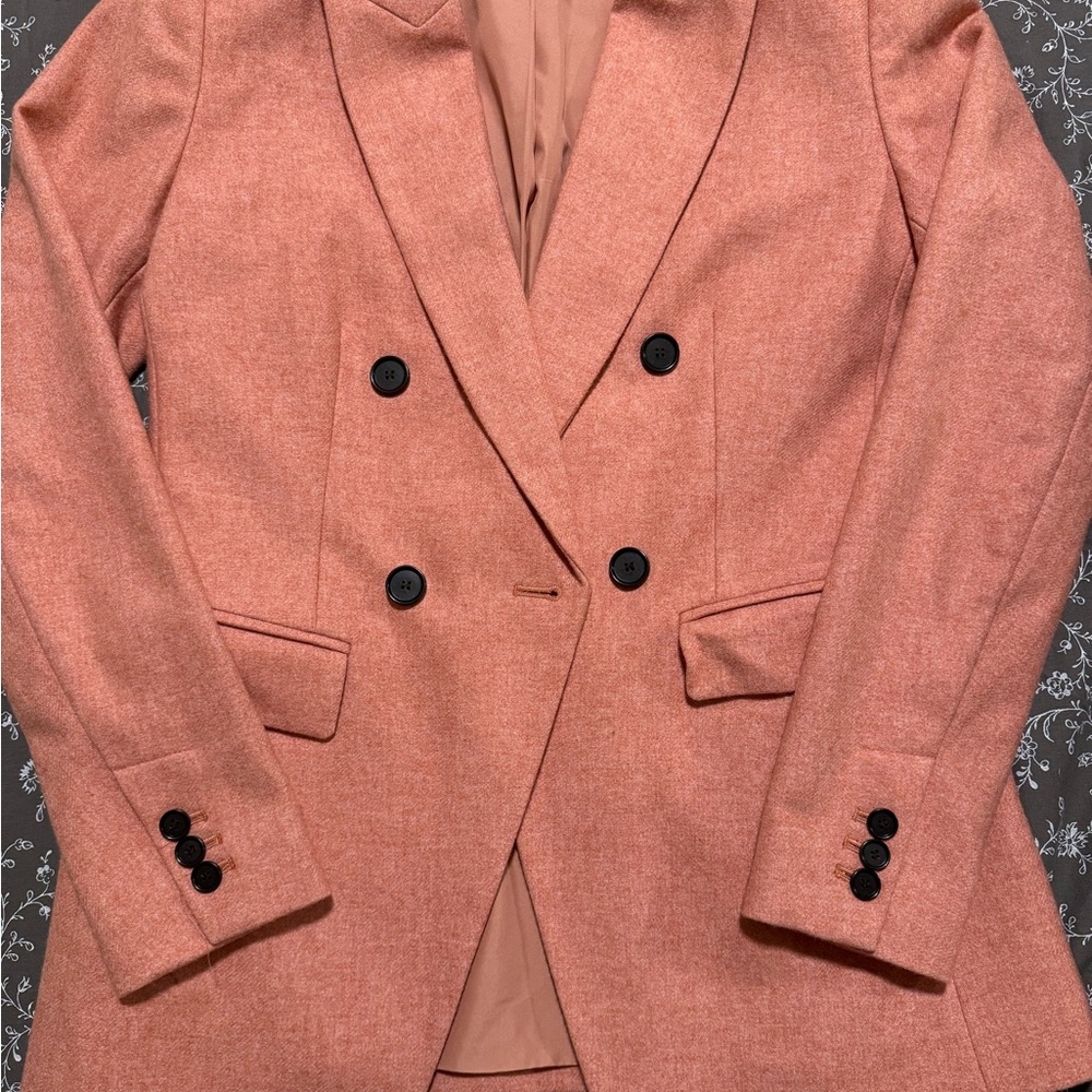 LOFT Pink Blazer Double-Breasted Tailored